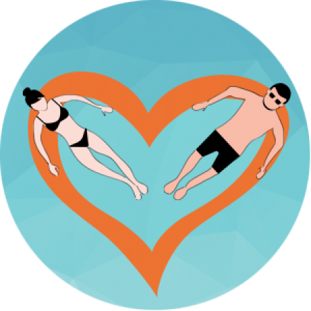 Couple in pool illustration - Karen Doherty couples connection therapy - Brighton & Hove